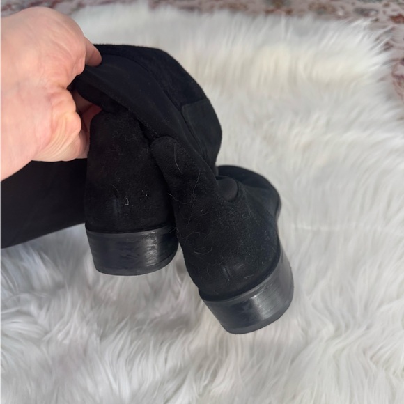 Stuart Weitzman Black Suede Heeled Boots - Picture 5 of 5